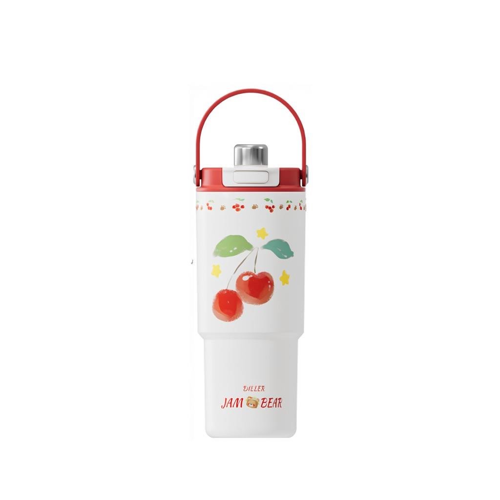 Dıller Paslanmaz Çelik Desenli Termos 900ml Kırmızı D9505