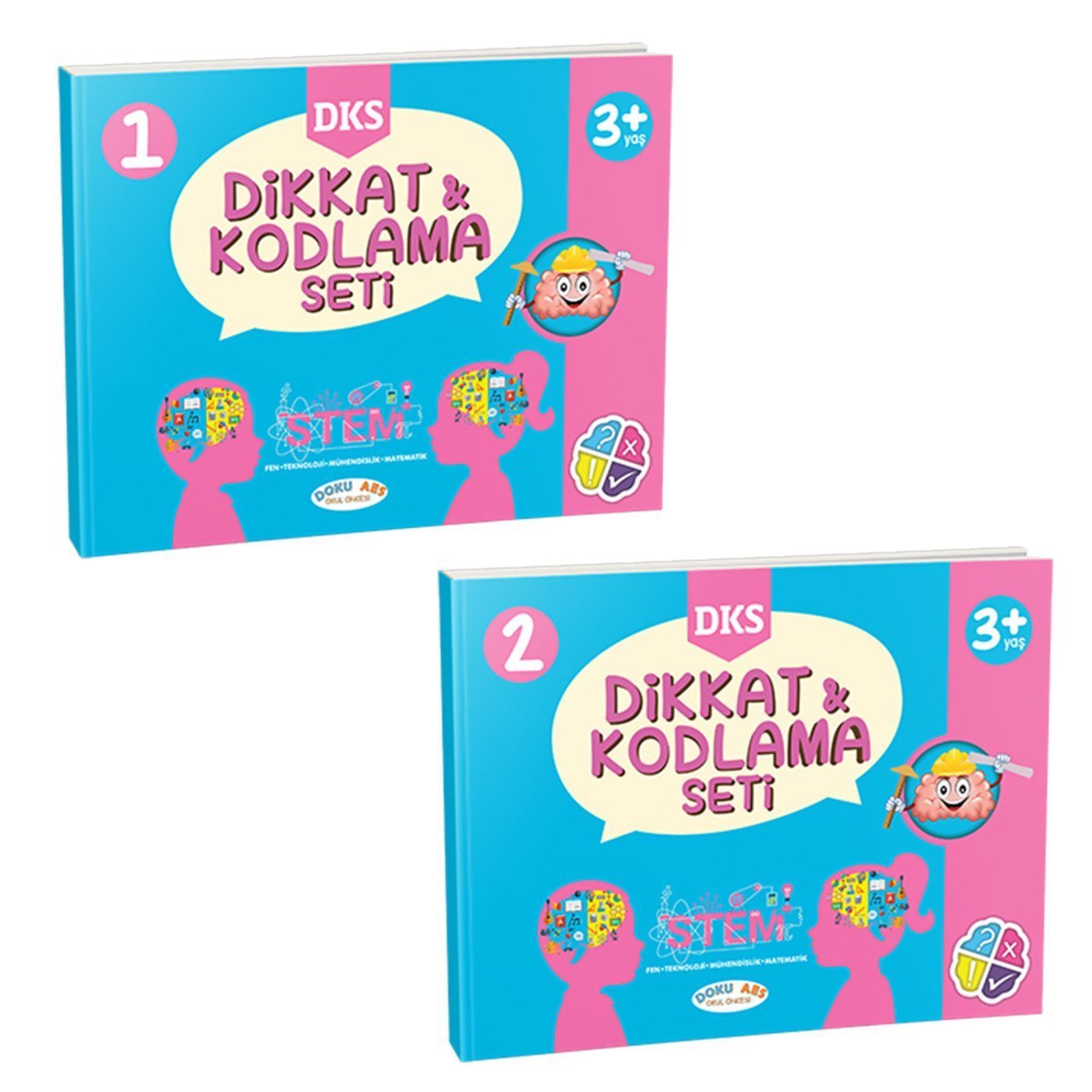 Doku AES Yayınları Dikkat Kodlama 3 Yaş Set 2 Kitap-1