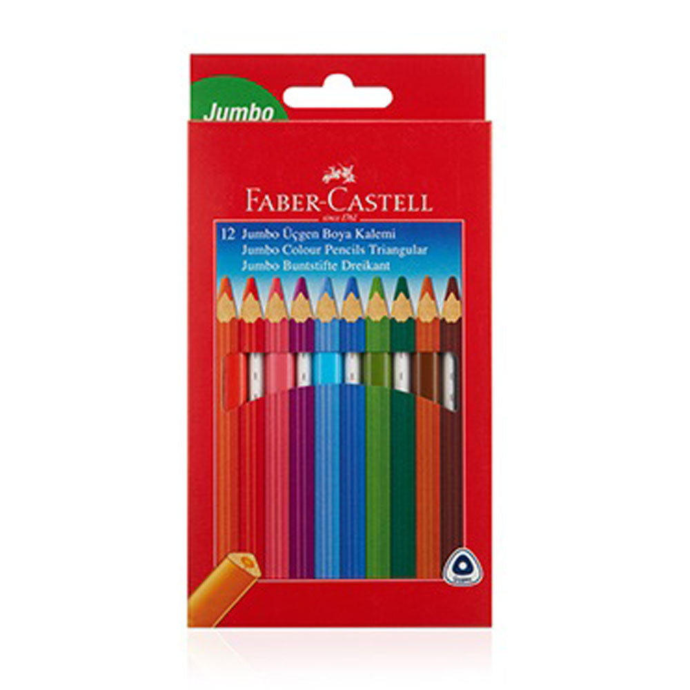 Faber Castell 12 Renk Jumbo Üçgen Kuru Boya-1