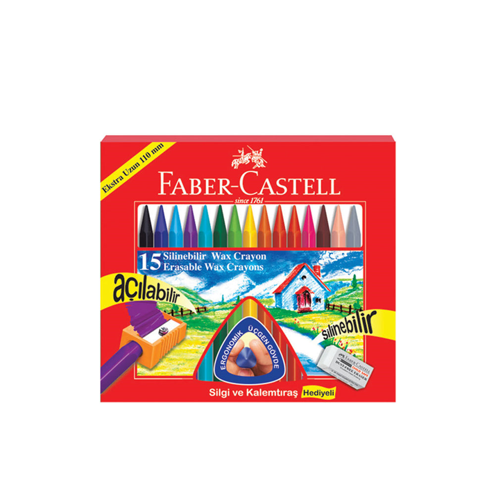 Faber Castell Silinebilir Mum Boya 15 Renk-1