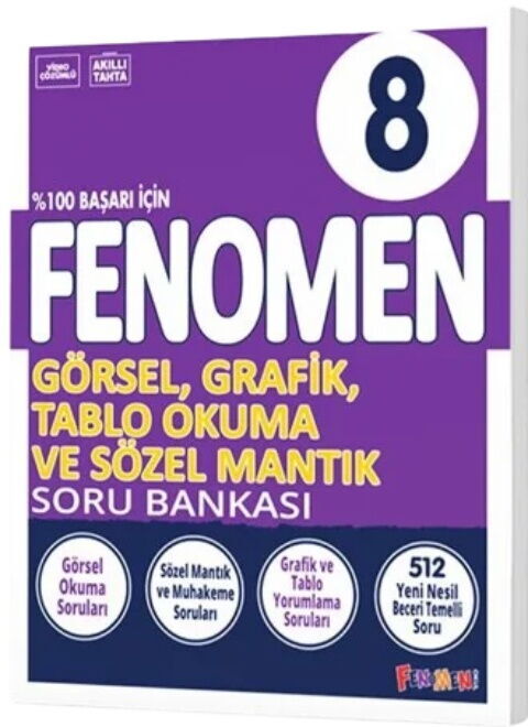 Fenomen Okul Yayınları 8. Sınıf Görsel Grafik Tablo ve Sözel Mantık Soru Bankası-1