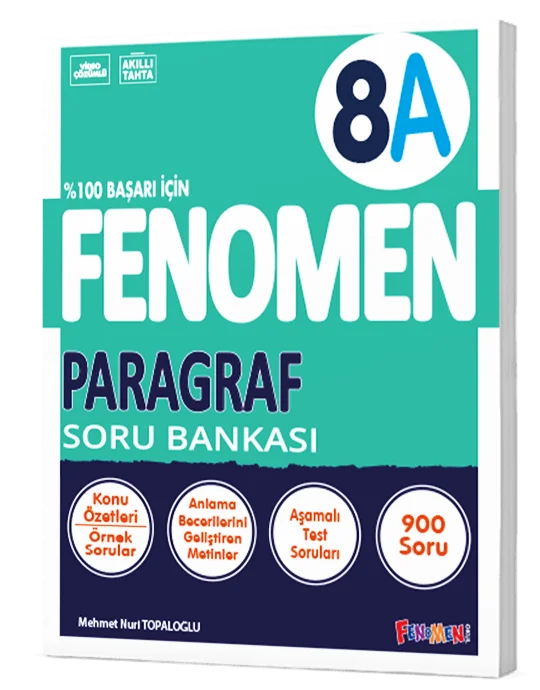 Fenomen Okul Yayınları 8. Sınıf Paragraf A Fenomen Soru Bankası