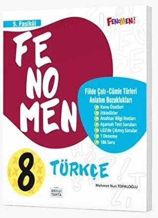 Fenomen Yayınları 8.Sınıf Türkçe 5.Fasikül (Fiilde Çatı-Cümle Türleri Anlatım Bozuklukları-1