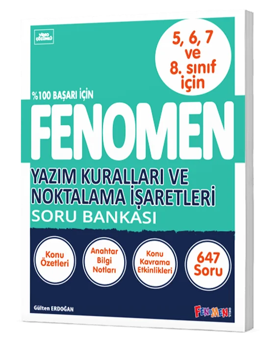 Fenomen Yayınları Fenomen Yazım Kuralları Ve Noktalama İşaretleri Soru Bankası 5-6-7-8. Sınıflar İçin-1