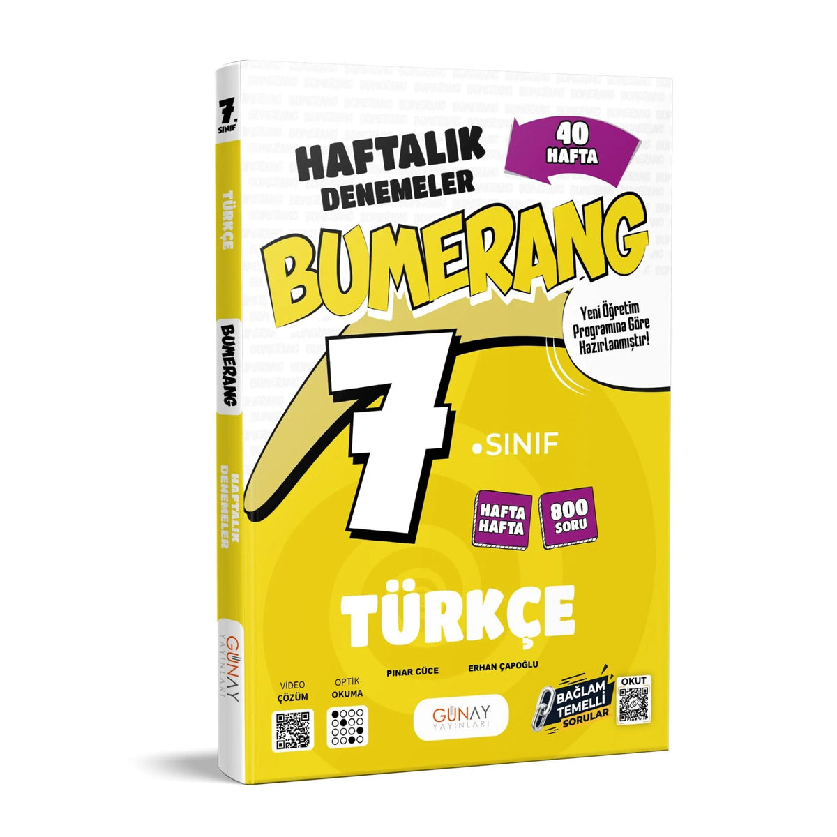 Günay Yayınları 7. Sınıf Türkçe Bumerang 40 Haftalık Denemeleri