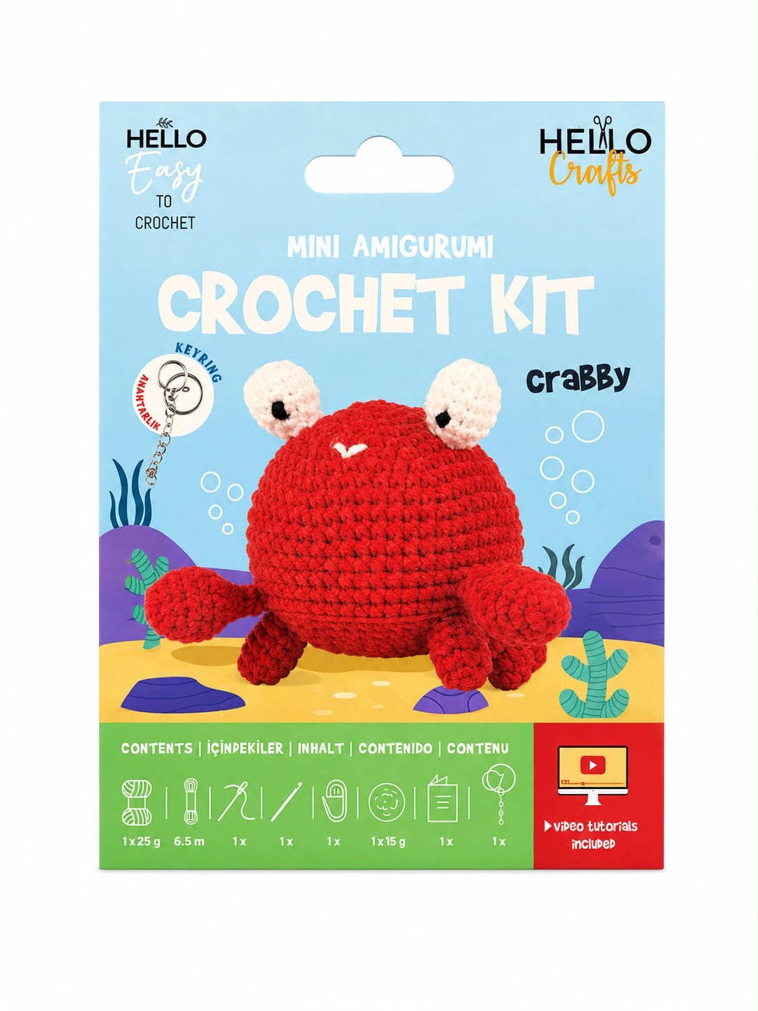 H.CRAFTS TIĞ İŞİ MİNİ AMİGURUMİ KİTİ-CRABBY-1