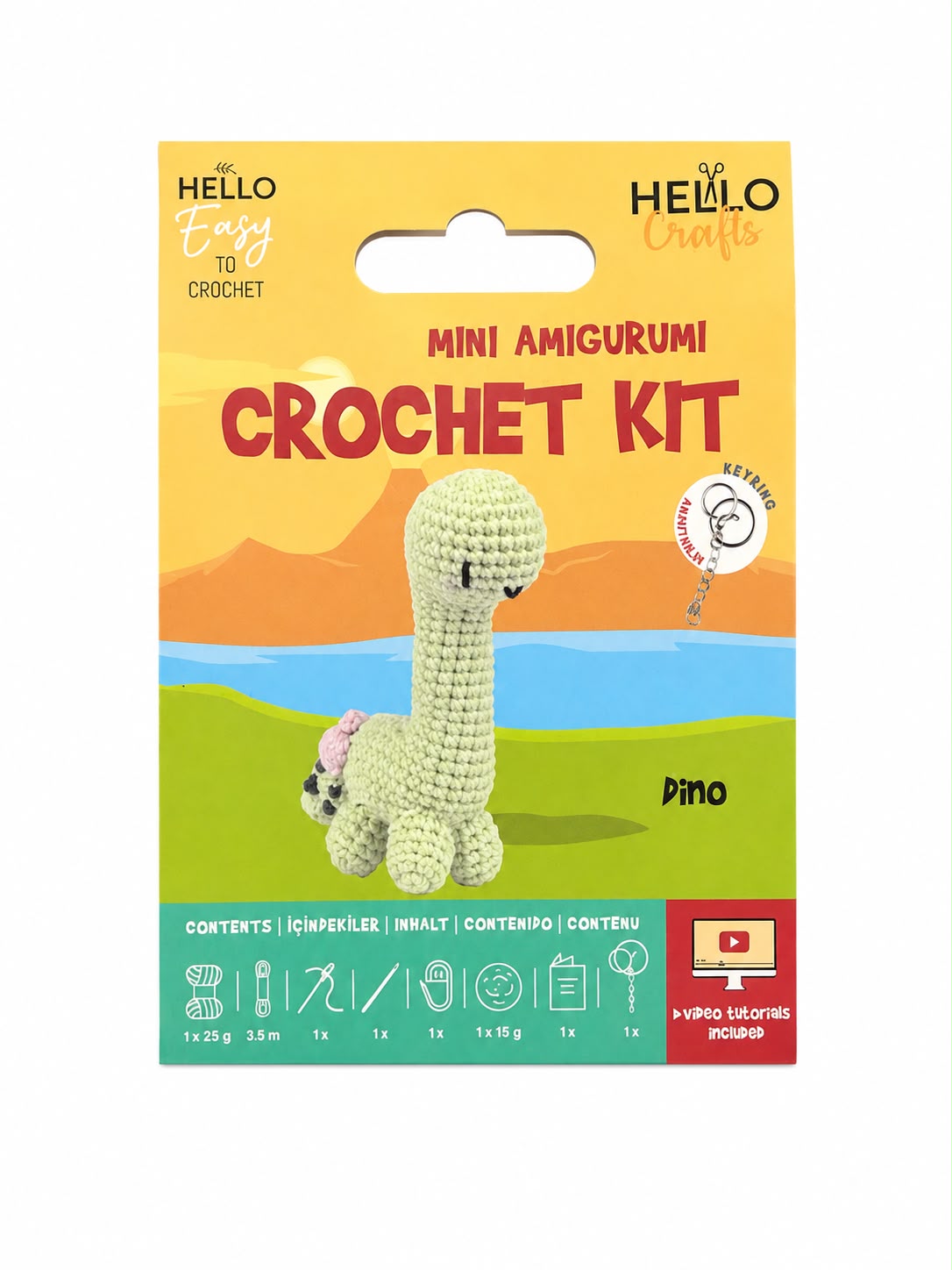 H.CRAFTS TIĞ İŞİ MİNİ AMİGURUMİ KİTİ-DINO-1