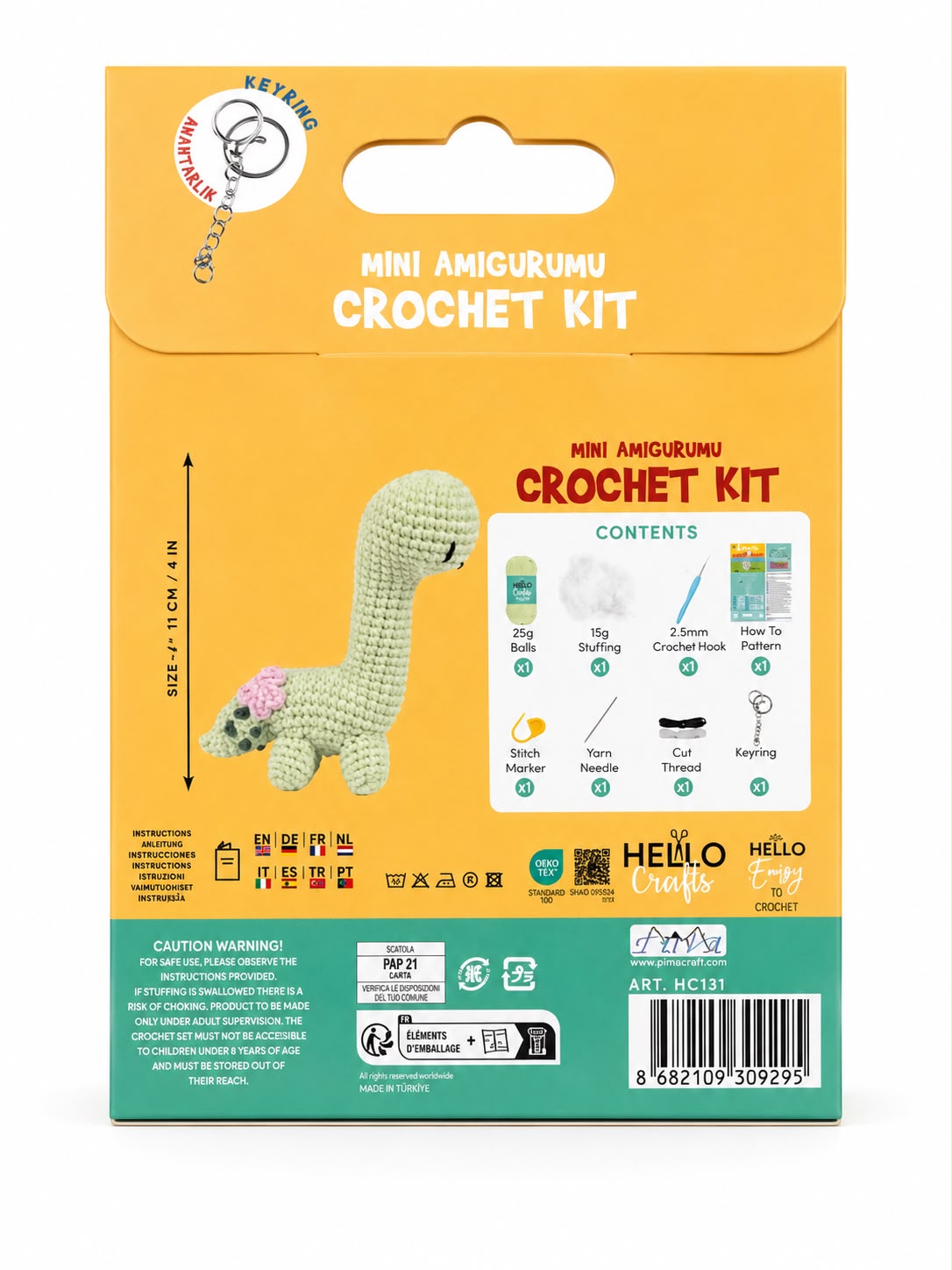 H.CRAFTS TIĞ İŞİ MİNİ AMİGURUMİ KİTİ-DINO-2