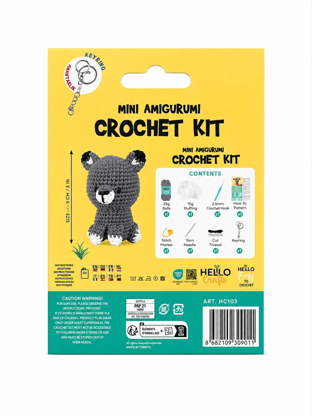 H.CRAFTS TIĞ İŞİ MİNİ AMİGURUMİ KİTİ-HOWLER-2