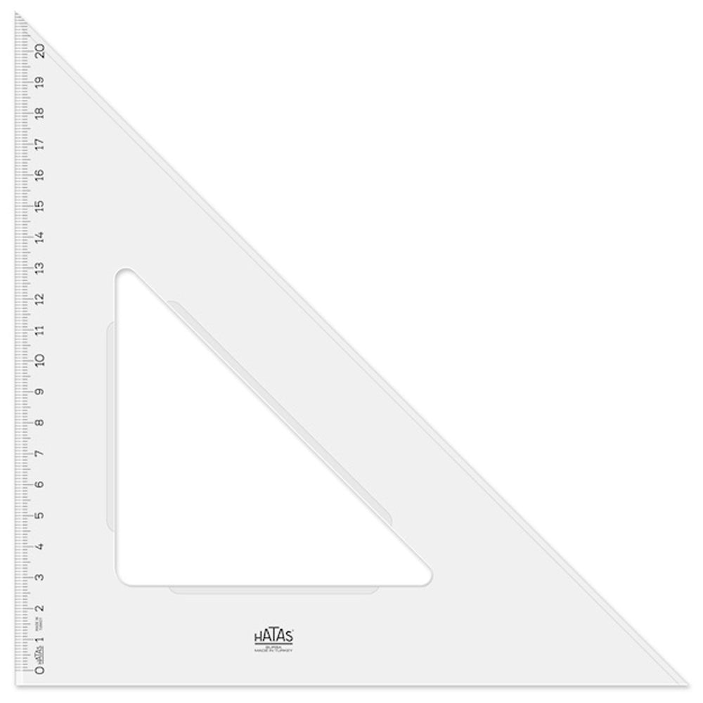 Hatas Teknik Gönye Şeffaf 32cm 45°-1
