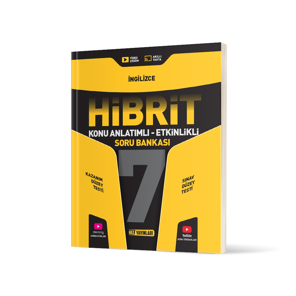 Hız Yayınları 7. Sınıf Hibrit İngilizce Konu Anlatımlı Soru Bankası-1