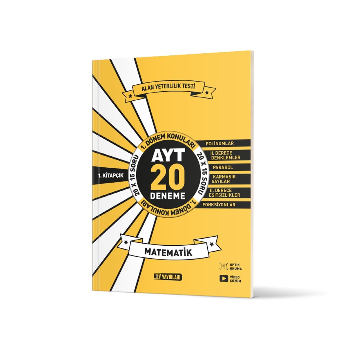 Hız Yayınları AYT Matematik 20'li İlk Dönem Deneme 1.Kitap-1