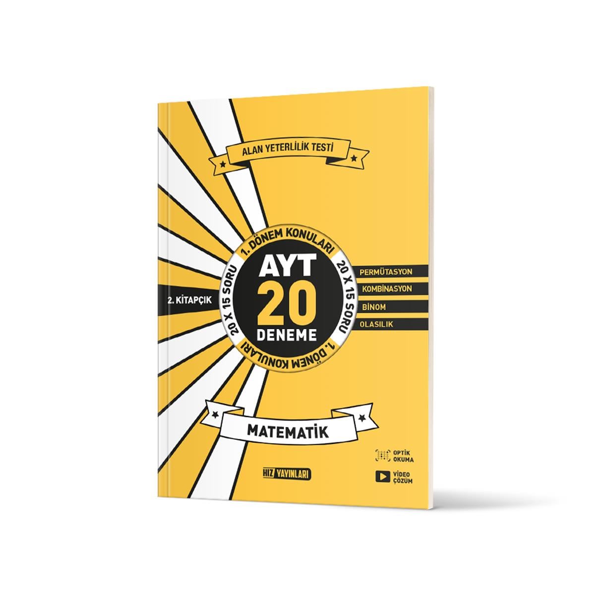 Hız Yayınları AYT Matematik 20'li İlk Dönem Deneme 2.Kitap-1