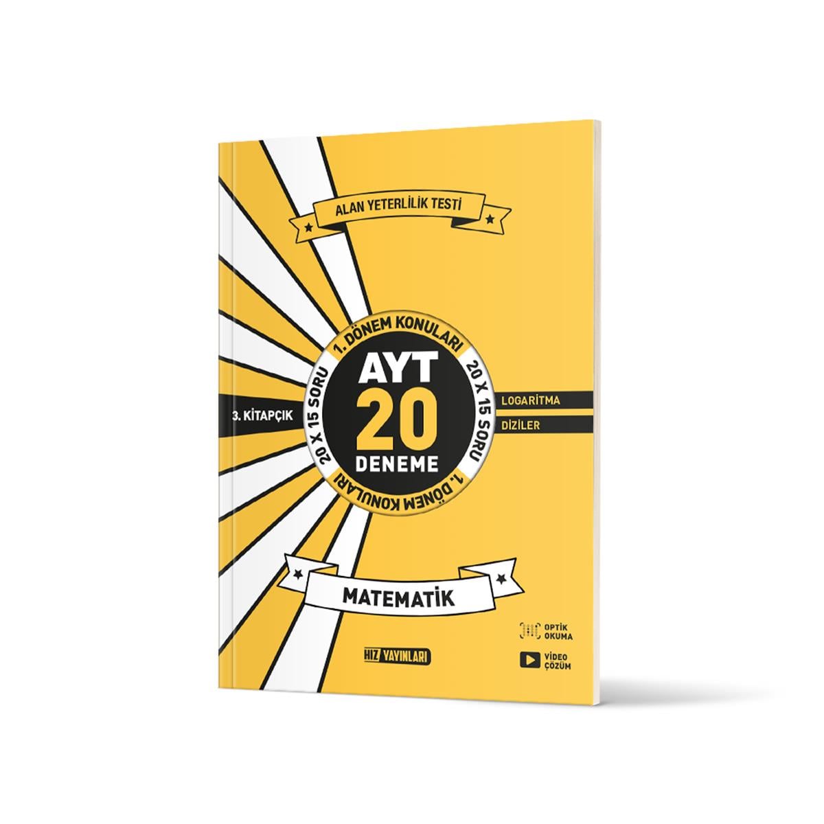 Hız Yayınları AYT Matematik 20'li İlk Dönem Deneme 3.Kitap-1