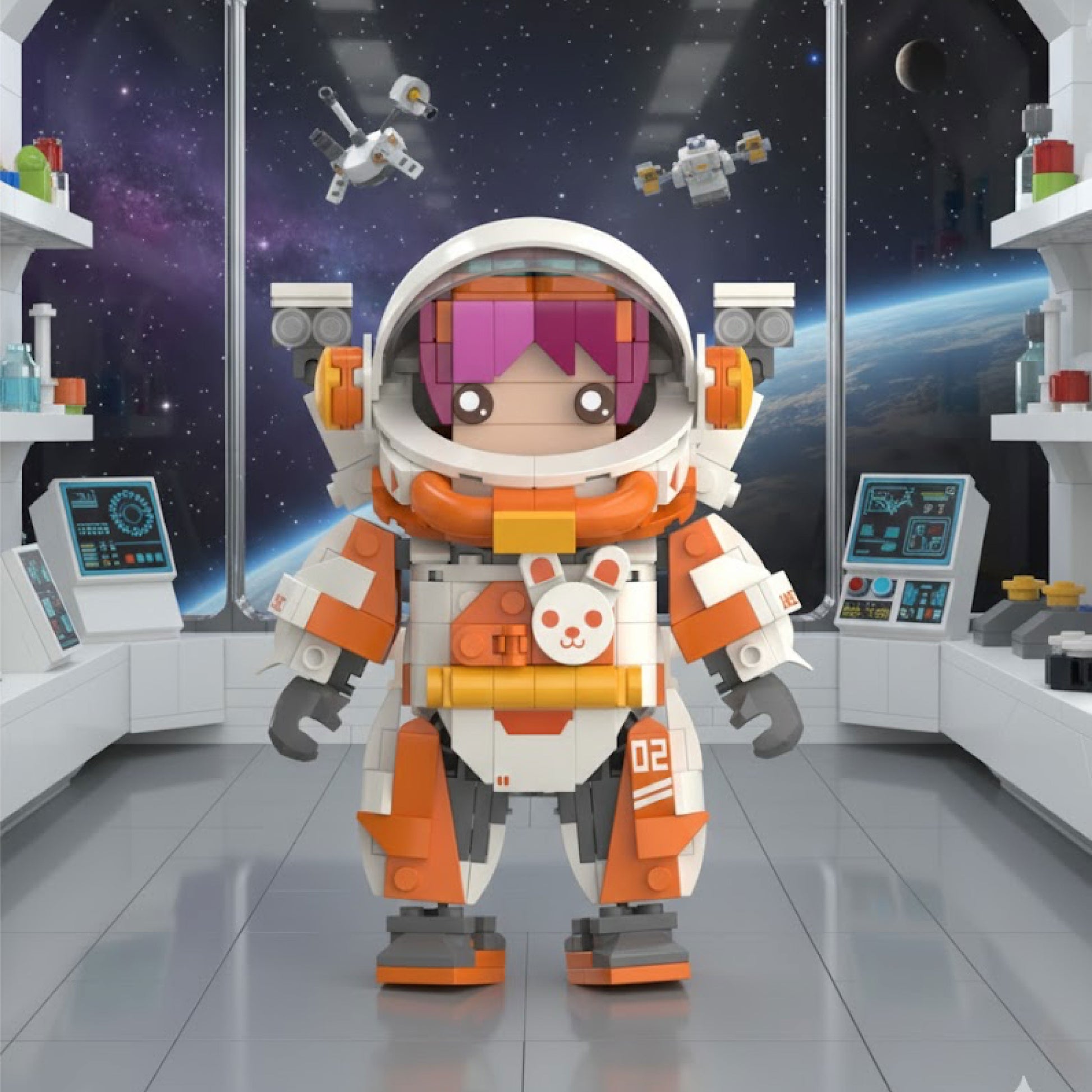 Jaki Astronaot Team X-pet Astronot ve Evcil Hayvanı Yapı Blok Seti JK9108 Uzay Serisi-2