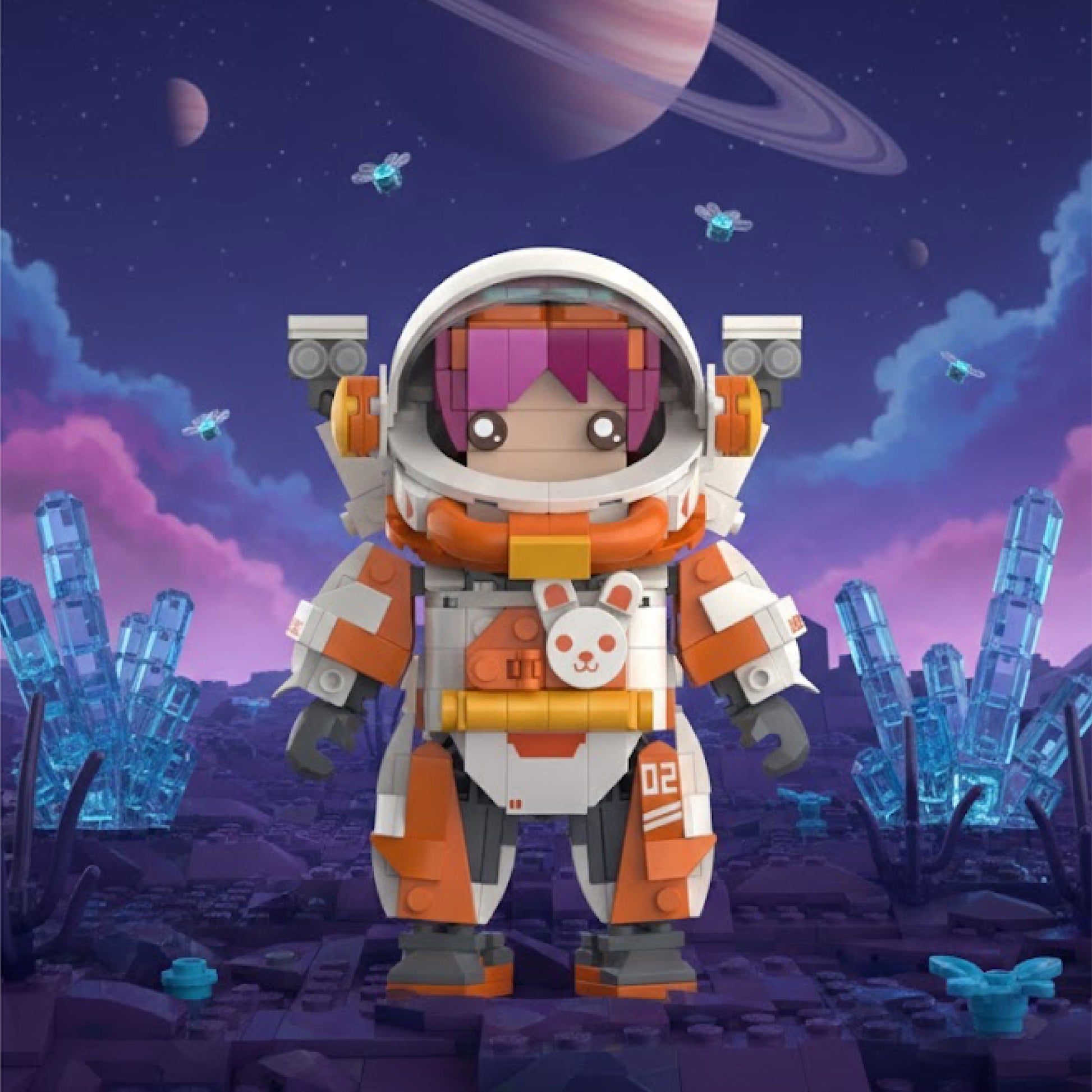 Jaki Astronaot Team X-pet Astronot ve Evcil Hayvanı Yapı Blok Seti JK9108 Uzay Serisi-3