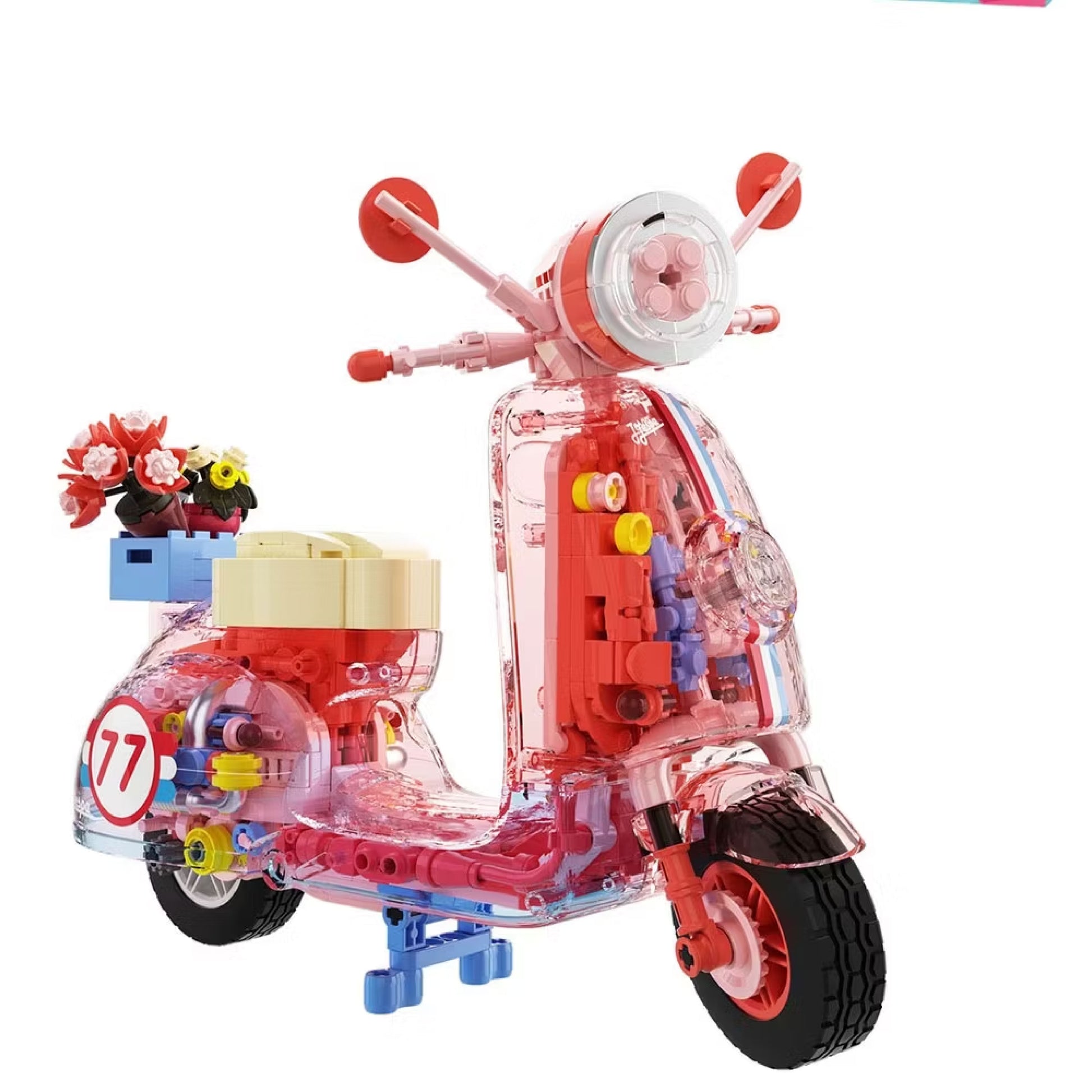 Jaki Süper Havalı Şeffaf Motosiklet Pembe 552 Parça Block Oyuncak Jk-8325-1-1