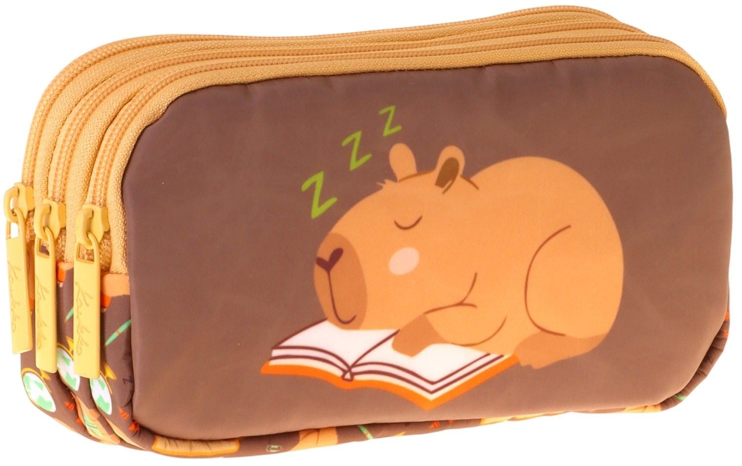Kaukko Kids Clever Baskılı Kahverengi Erkek Çocuk Okul Kalemliği Kalem Çantası - L5386-2