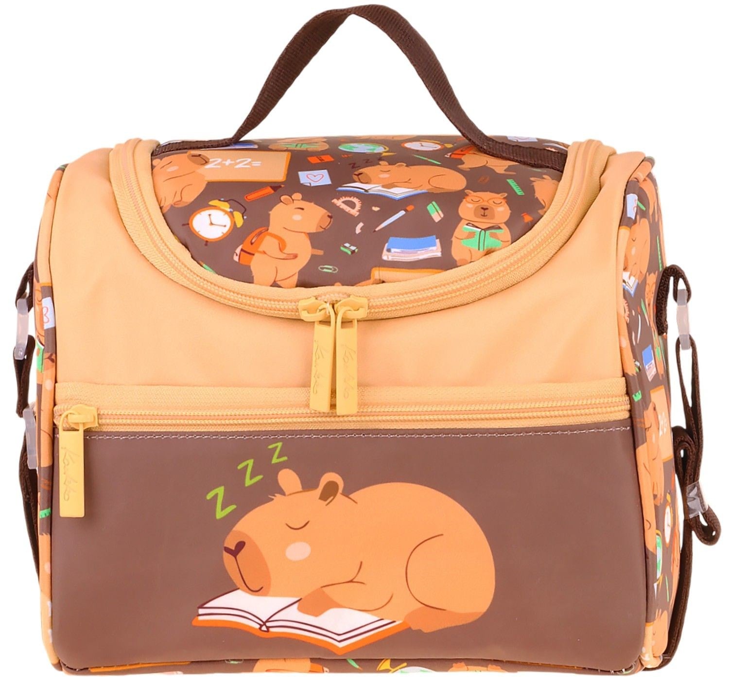 Kaukko Kids Erkek Çocuk Clever Baskılı Isı Yalıtımlı Okul Beslenme Çantası (Kahverengi) - L5385-1