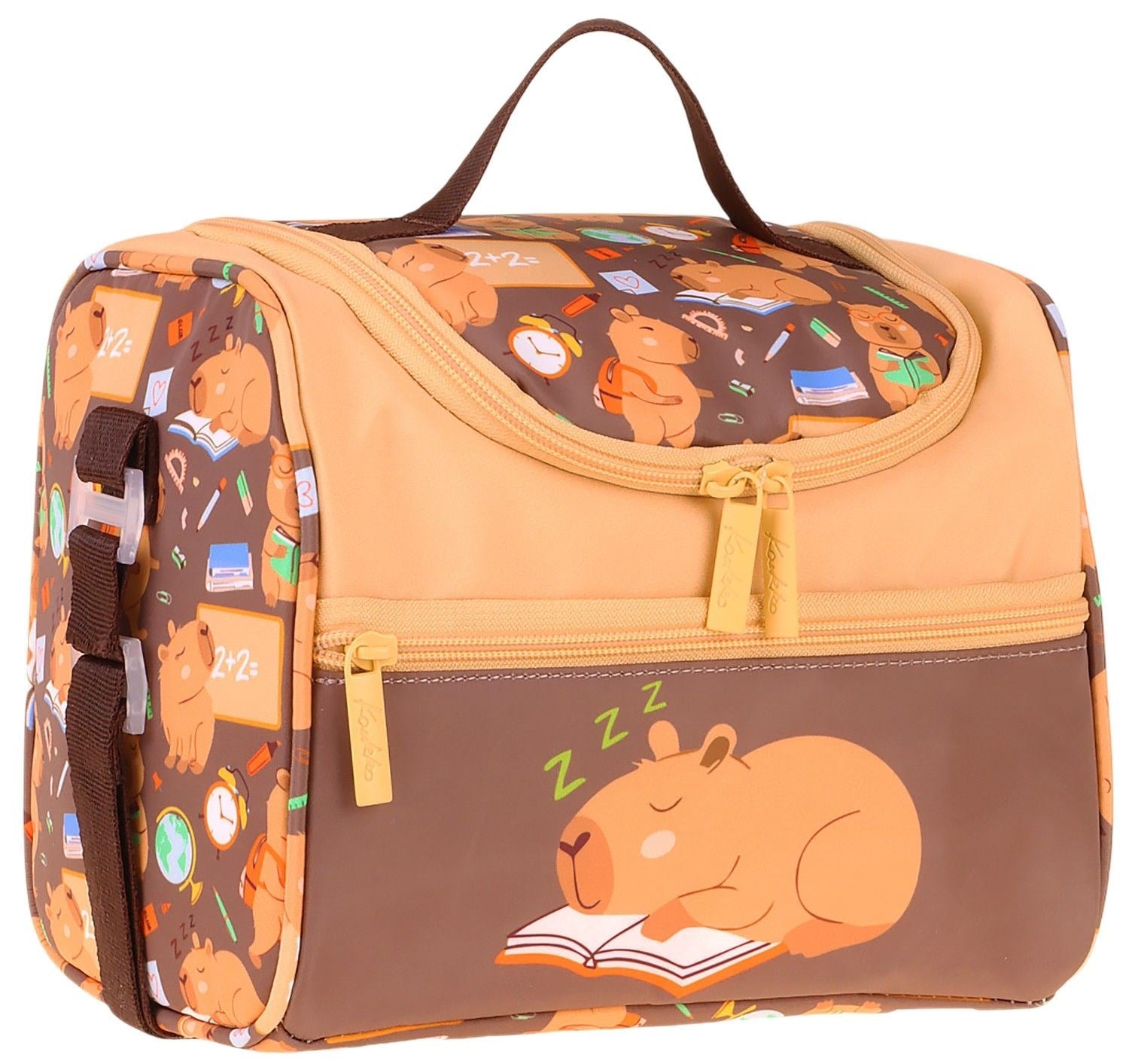 Kaukko Kids Erkek Çocuk Clever Baskılı Isı Yalıtımlı Okul Beslenme Çantası (Kahverengi) - L5385-2