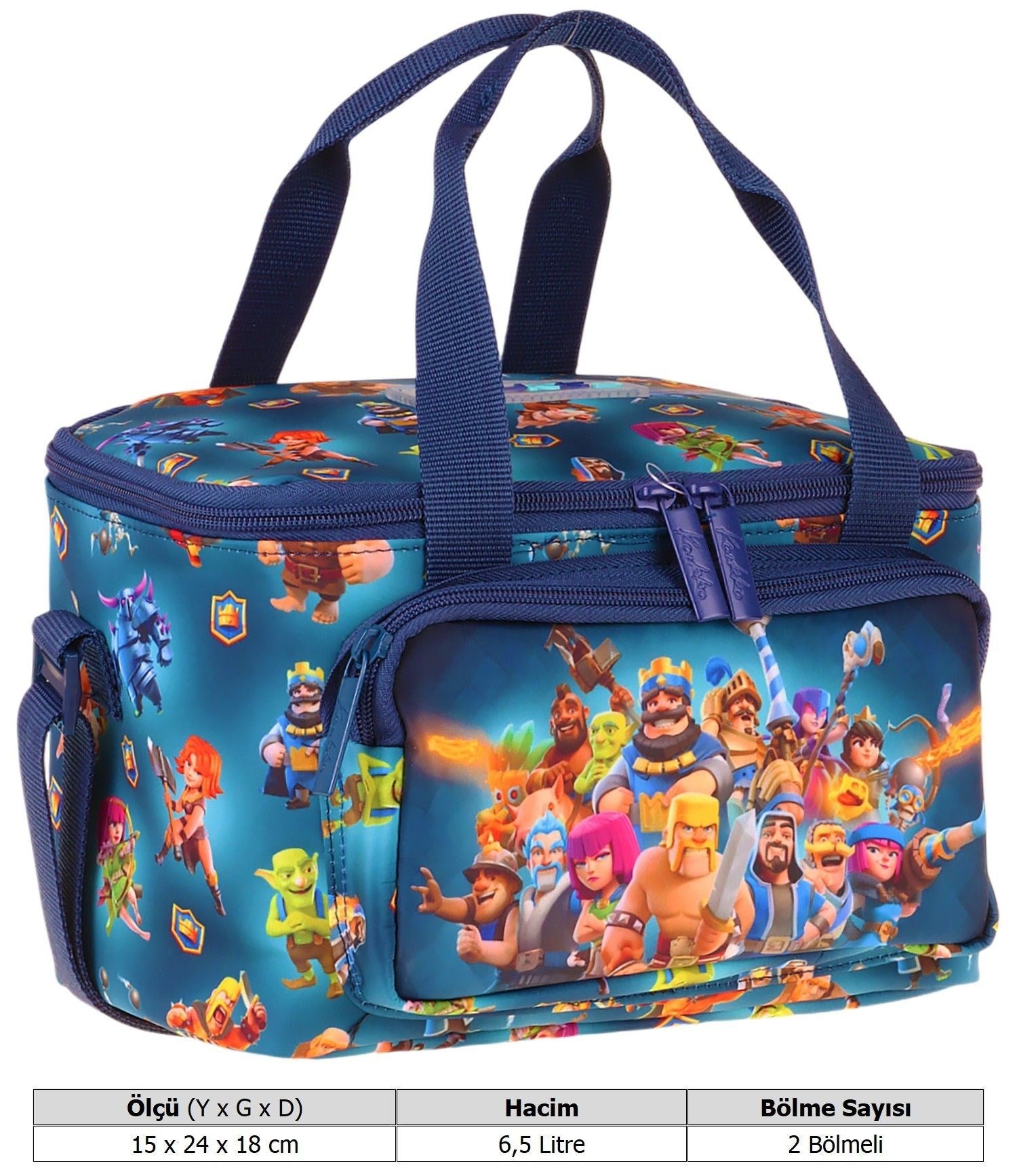 Kaukko Kids İki Bölmeli Thermo Okul Beslenme Çantası - Boom Baskılı Lacivert Renk (Erkek Çocuk) - L5420-1