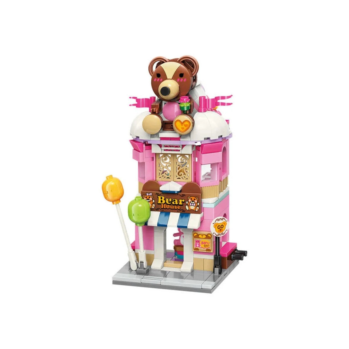 Keeppley City Corner Teddy Theme Store Ayı Teddy Mağazası Hediyelik Dekorasyon Yapı Blokları Oyuncak Seti KP0109-1
