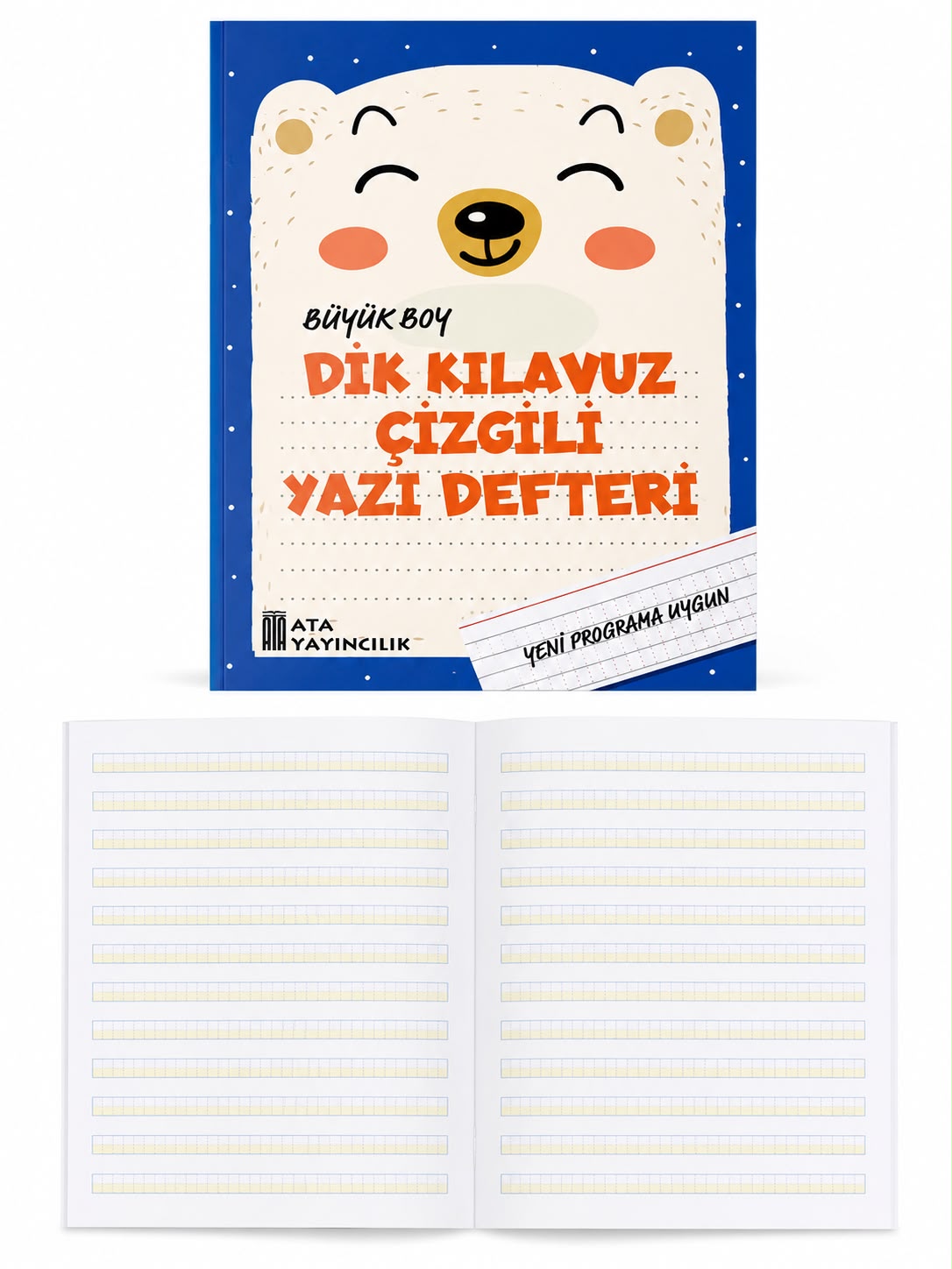 Kılavuz Çizgili Yazı Defteri Büyük Boy Dik Temel Harflerle Ata Yayıncılık