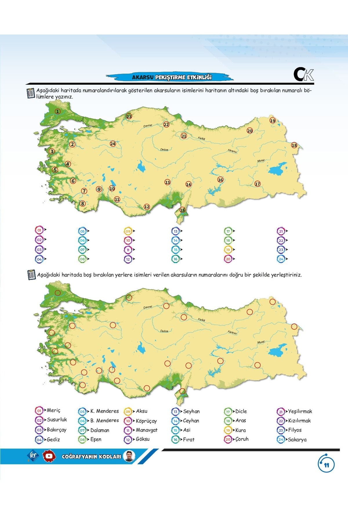 KR Akademi Coğrafyanın Kodları Türkiye Haritaları Çalışma Defteri Tüm Sınavlar İçin-8