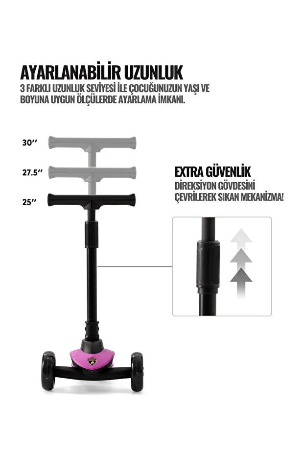 Lamborghini Mor Scooter Işıklı Tekerlek LB2005-2