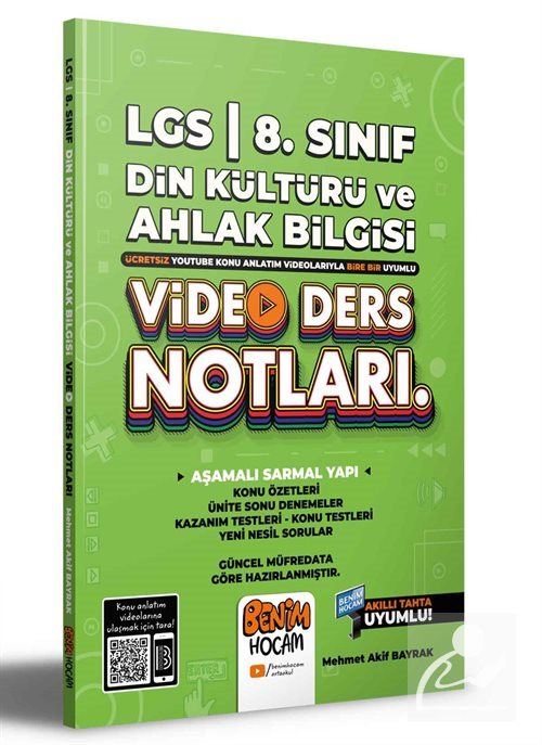 LGS 8. Sınıf Din Kültürü ve Ahlak Bilgisi Video Ders Notları Benim Hocam Yayınları