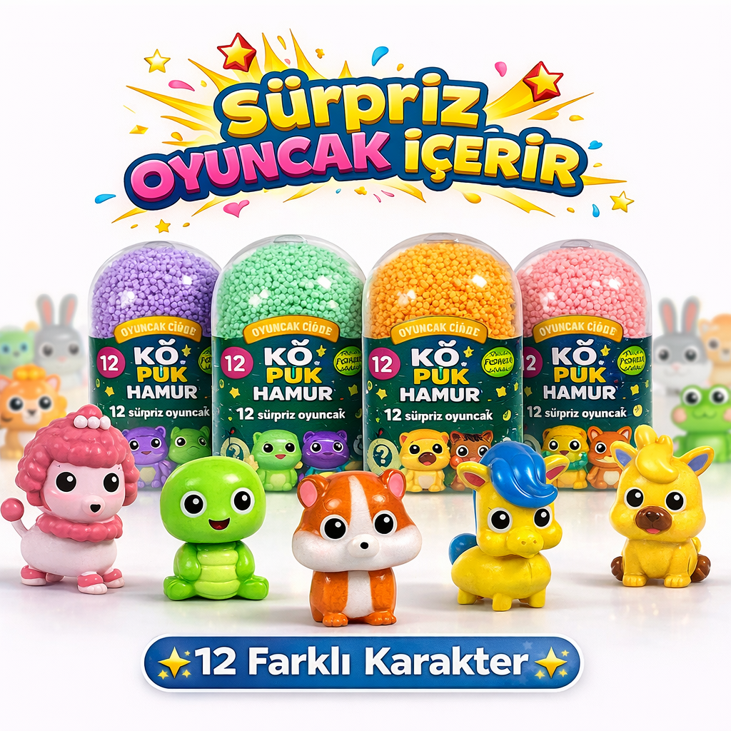 Lino Kurumayan Köpüklü Oyun Hamuru Sevimli Dostlar