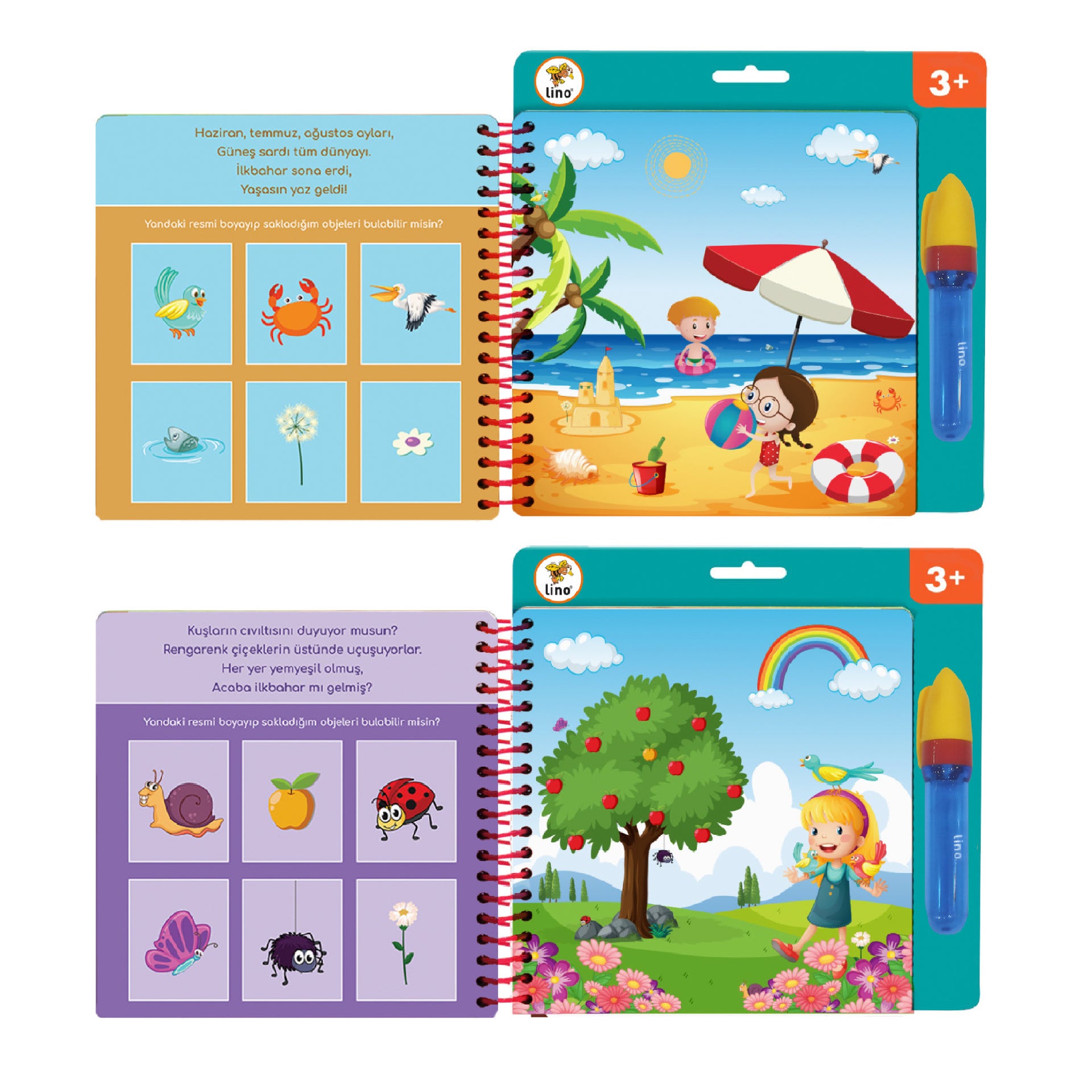 Lino Sihirli Boyama Kitabı Aqua Magic Book Mevsimler TFL-1005