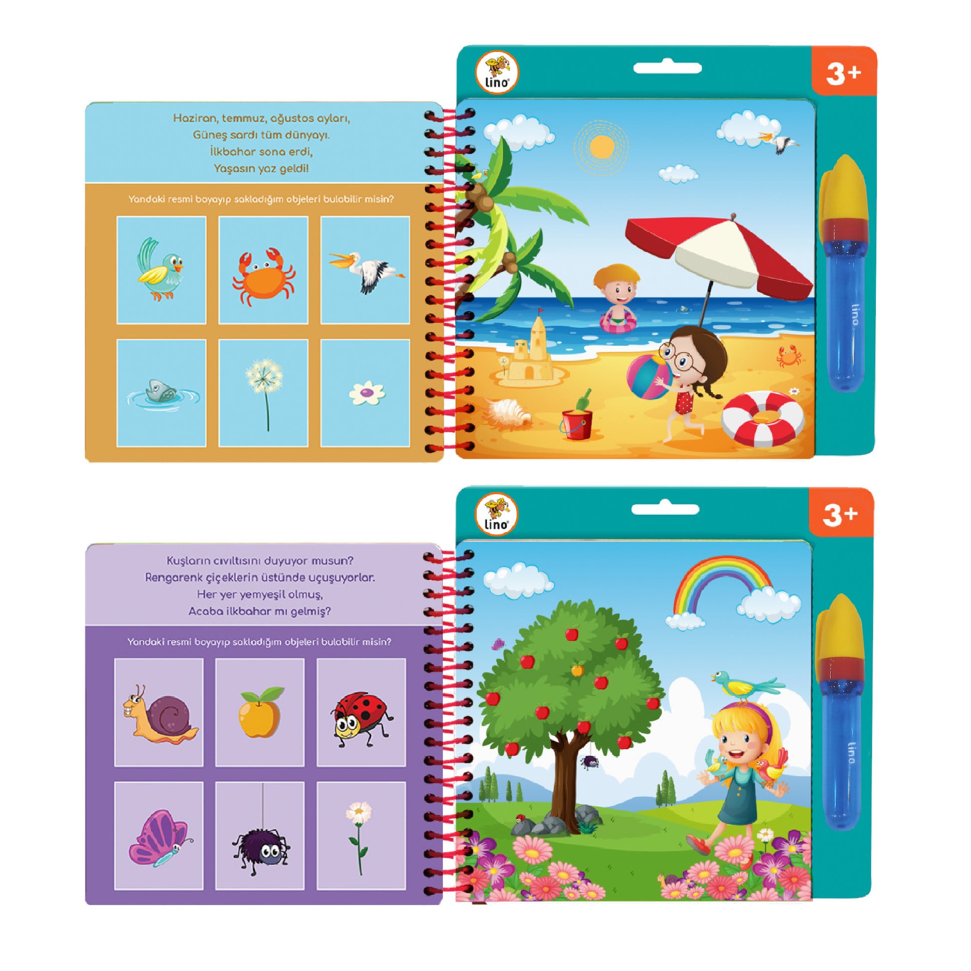 Lino Sihirli Boyama Kitabı Aqua Magic Book Mevsimler TFL-1005-2