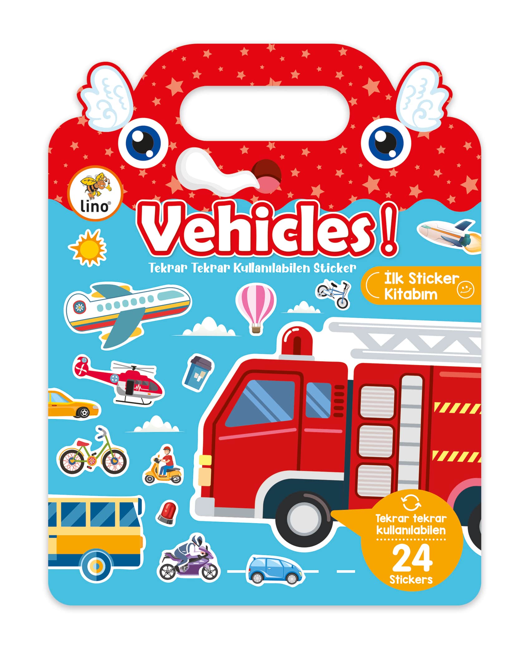 Lino Tekrar Tekrar Kullanılabilen İlk Sticker Kitabım Vehıcles LS-501-1