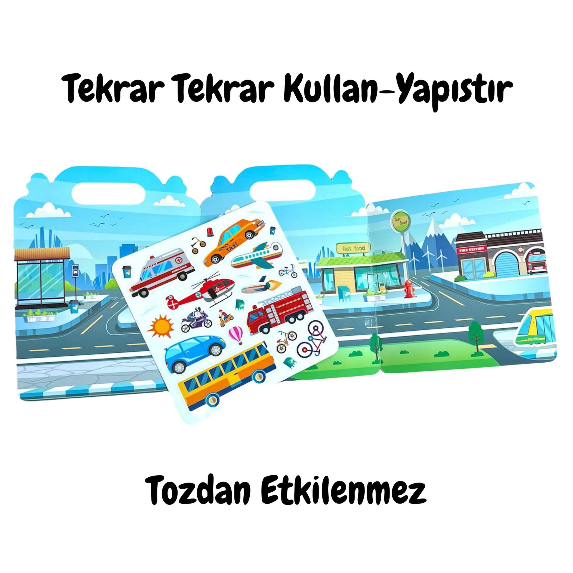 Lino Tekrar Tekrar Kullanılabilen İlk Sticker Kitabım Vehıcles LS-501-2