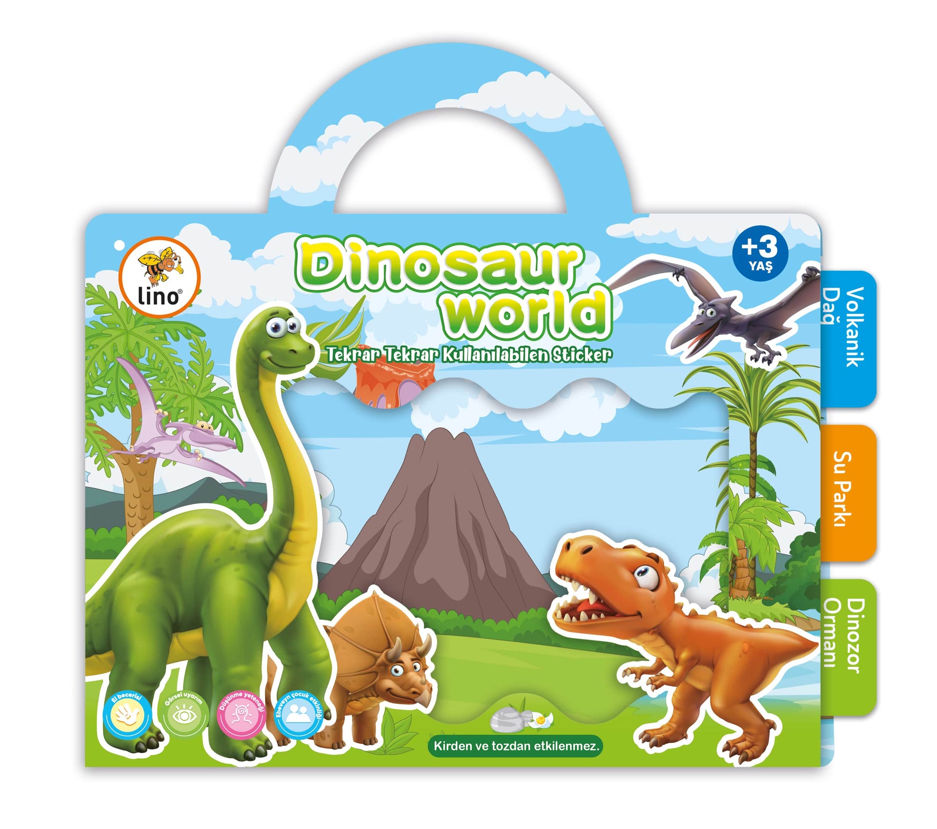 Lino Tekrar Tekrar Kullanılabilen Sticker Dınosaur World LS-303