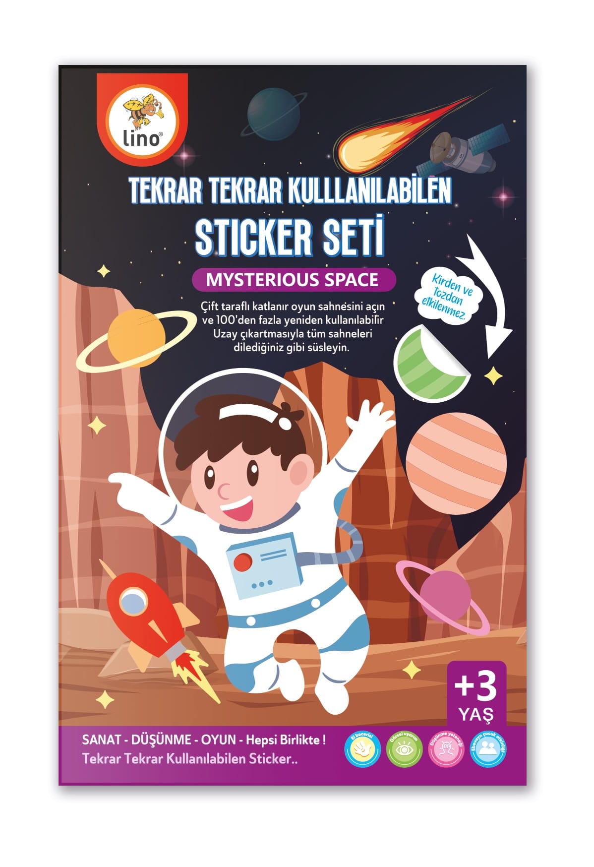 Lino Tekrar Tekrar Kullanılabilen Sticker Seti Space LS-400-1