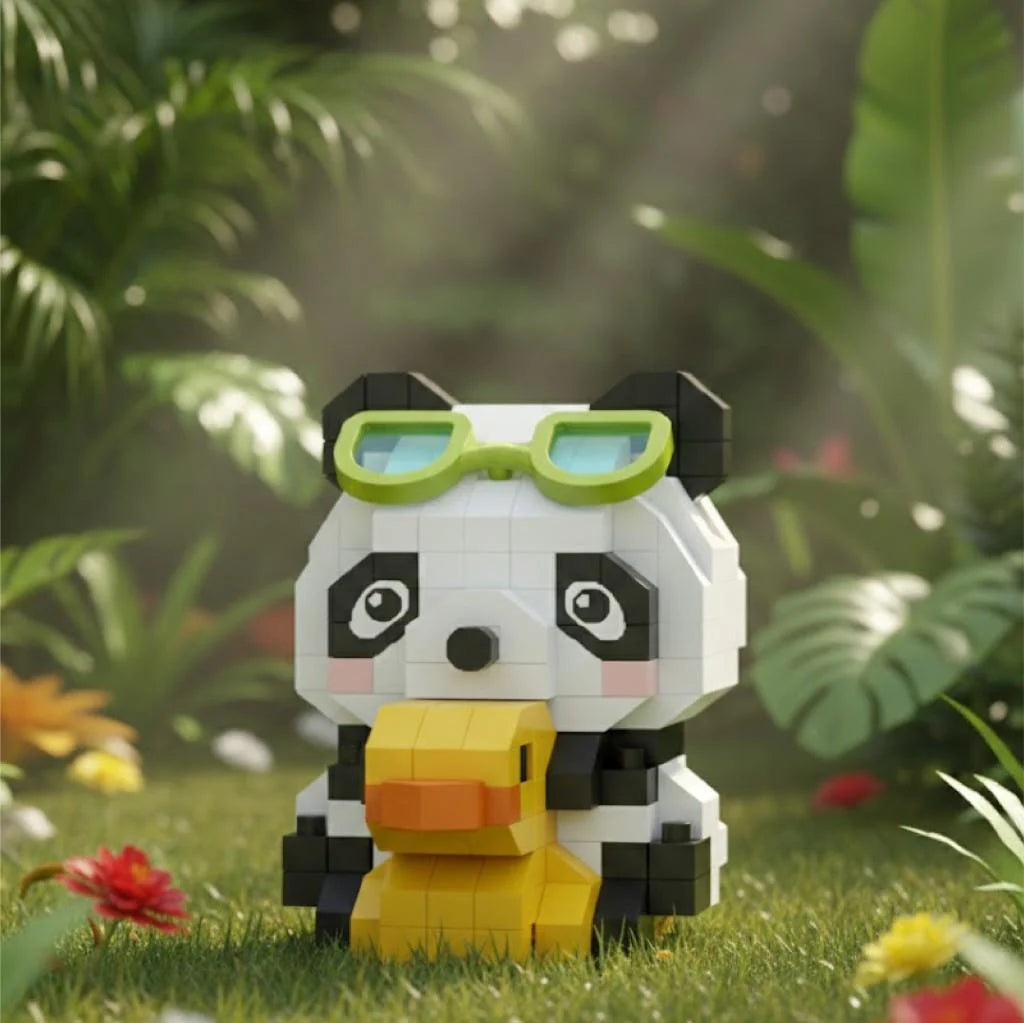 Loz Blok Oyuncak Ördekli Panda 190 Parça Mini Poş Lz-8634-1