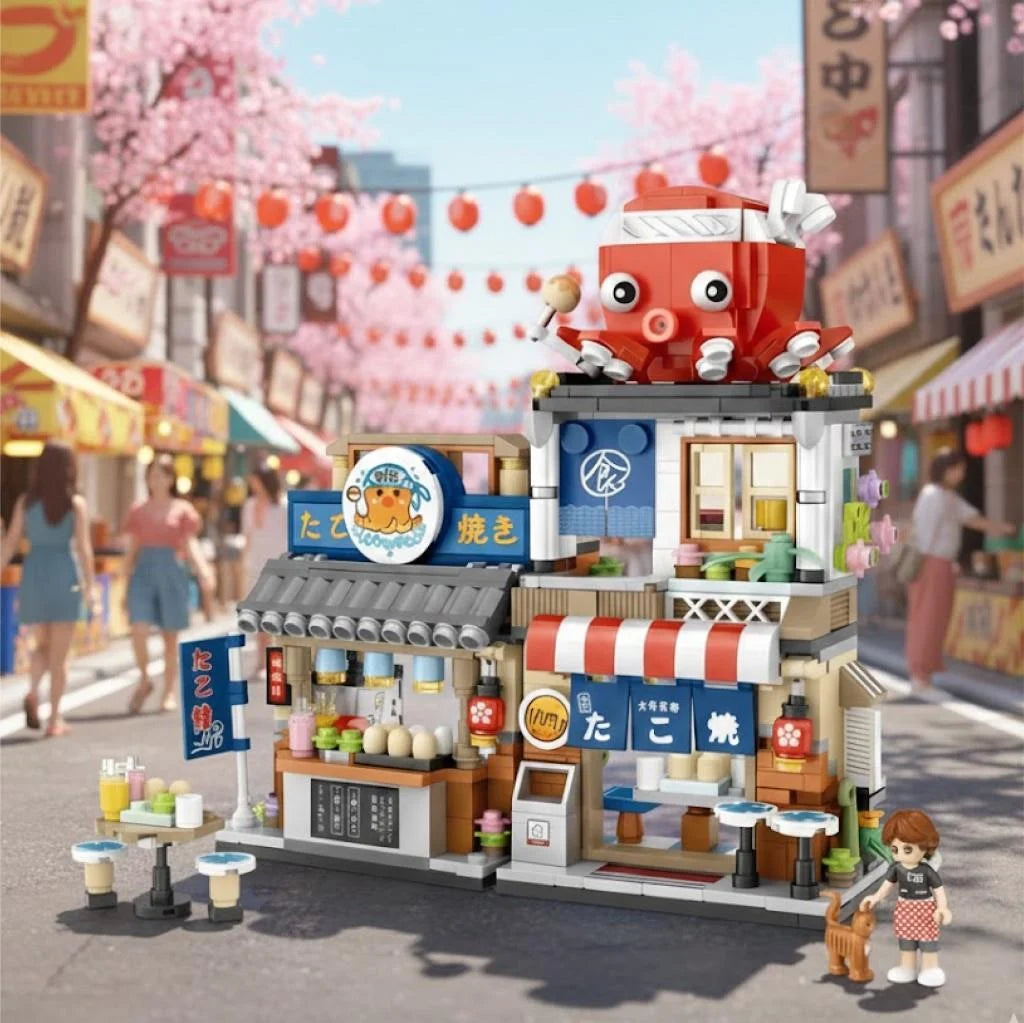 Loz Japon Katlanır Yemek Sokağı 722 Parça Block Oyuncak Lz1218