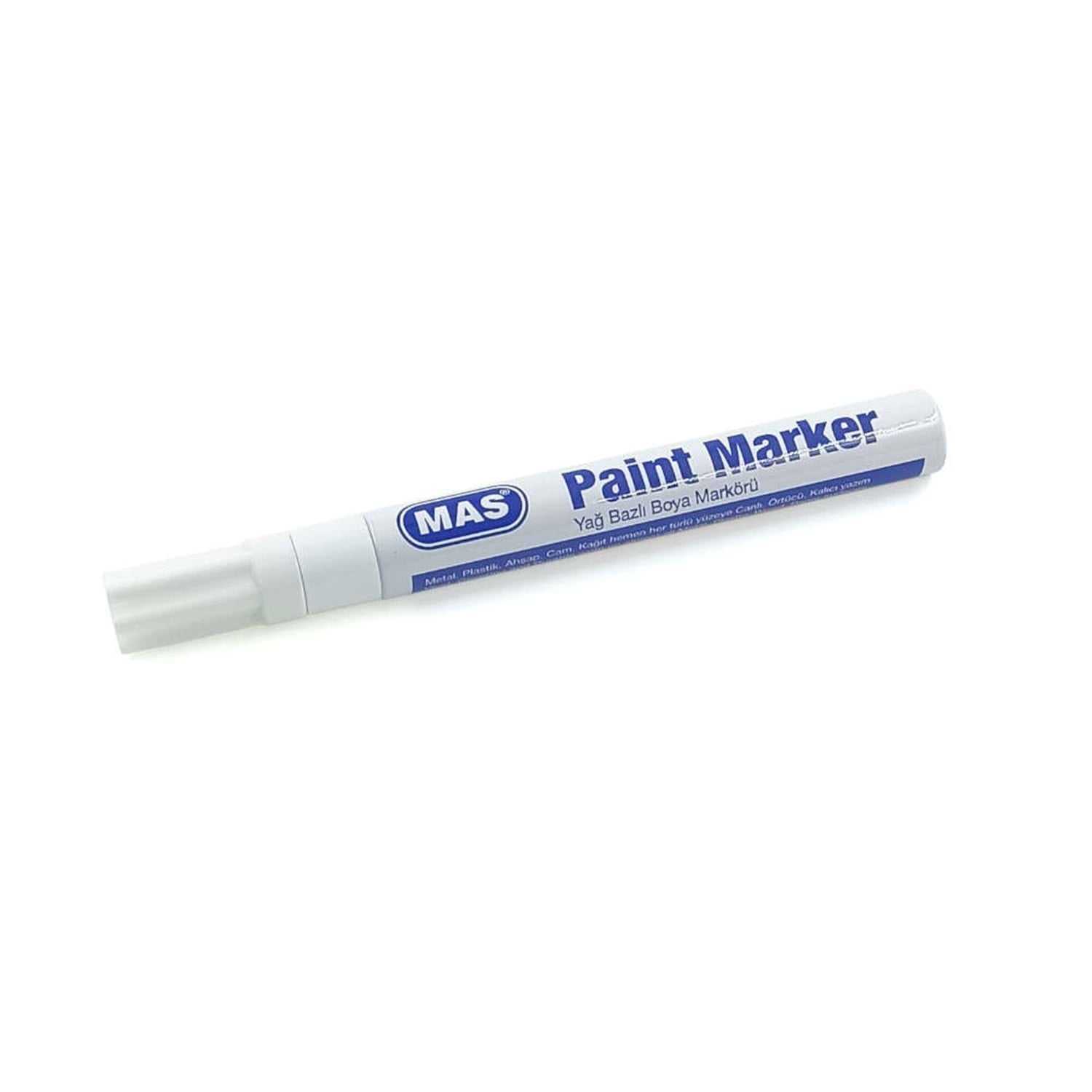 Mas Paint Marker Yağ Bazlı Boya Markörü Beyaz 6448