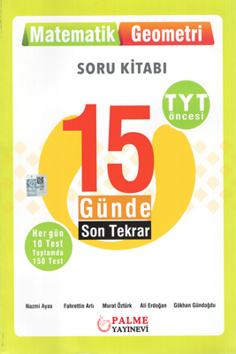 Palme Yayınları TYT Öncesi Matematik Geometri 15 Günde Son Tekrar Soru Kitabı-1
