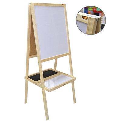 Panda Öğrenci Tipi Ahşap Ayaklı Beyaz Siyah 40x50 PAN299-1
