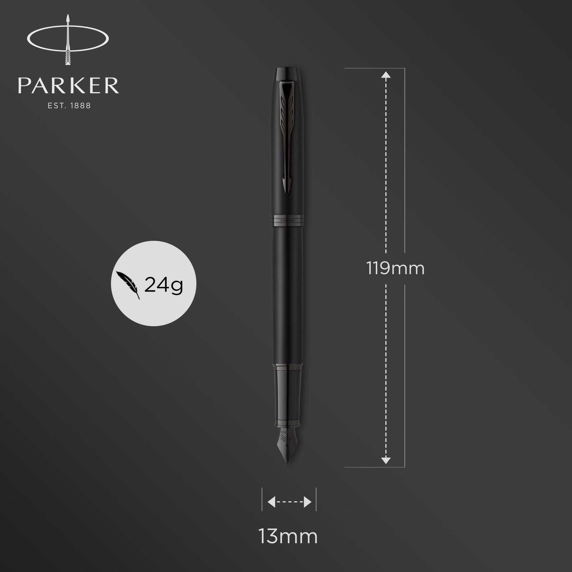 Parker Dolma Kalem IM Mat Metalik Siyah Bt-5