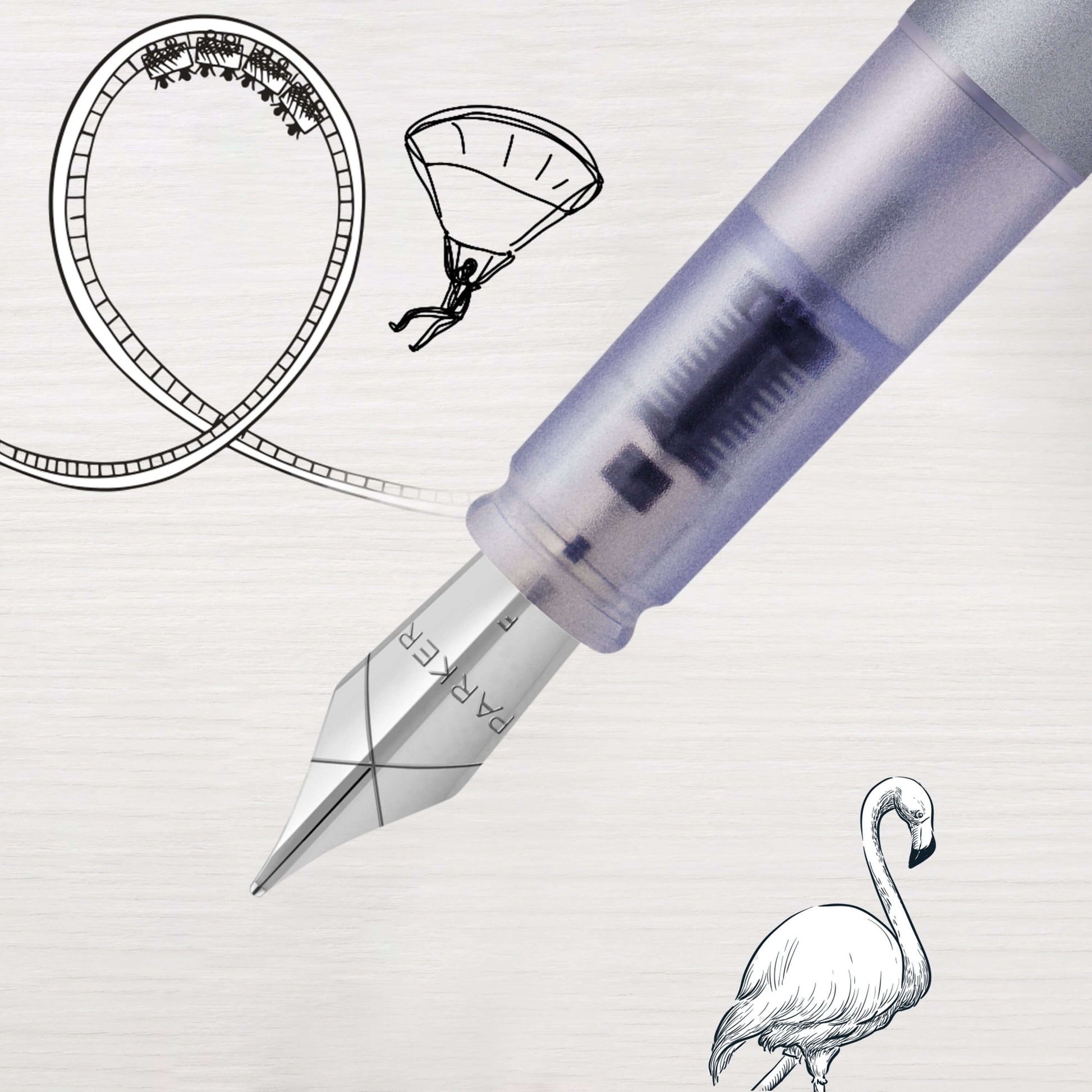 Parker Dolma Kalem Vector XL M Uç Gümüş Mavi-5
