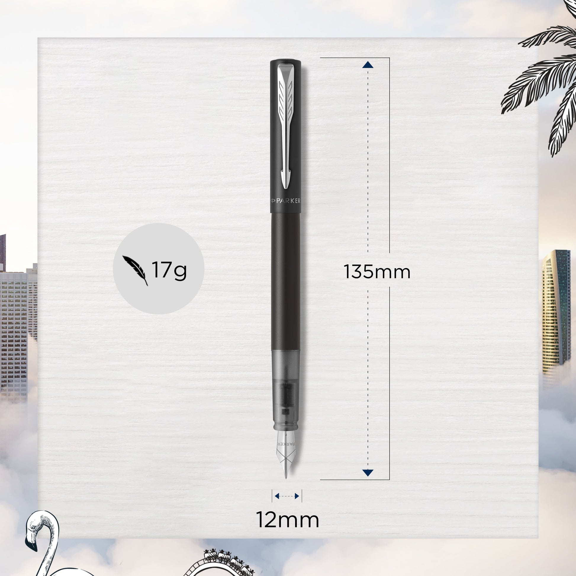 Parker Dolma Kalem Vector XL M Uç Siyah-6