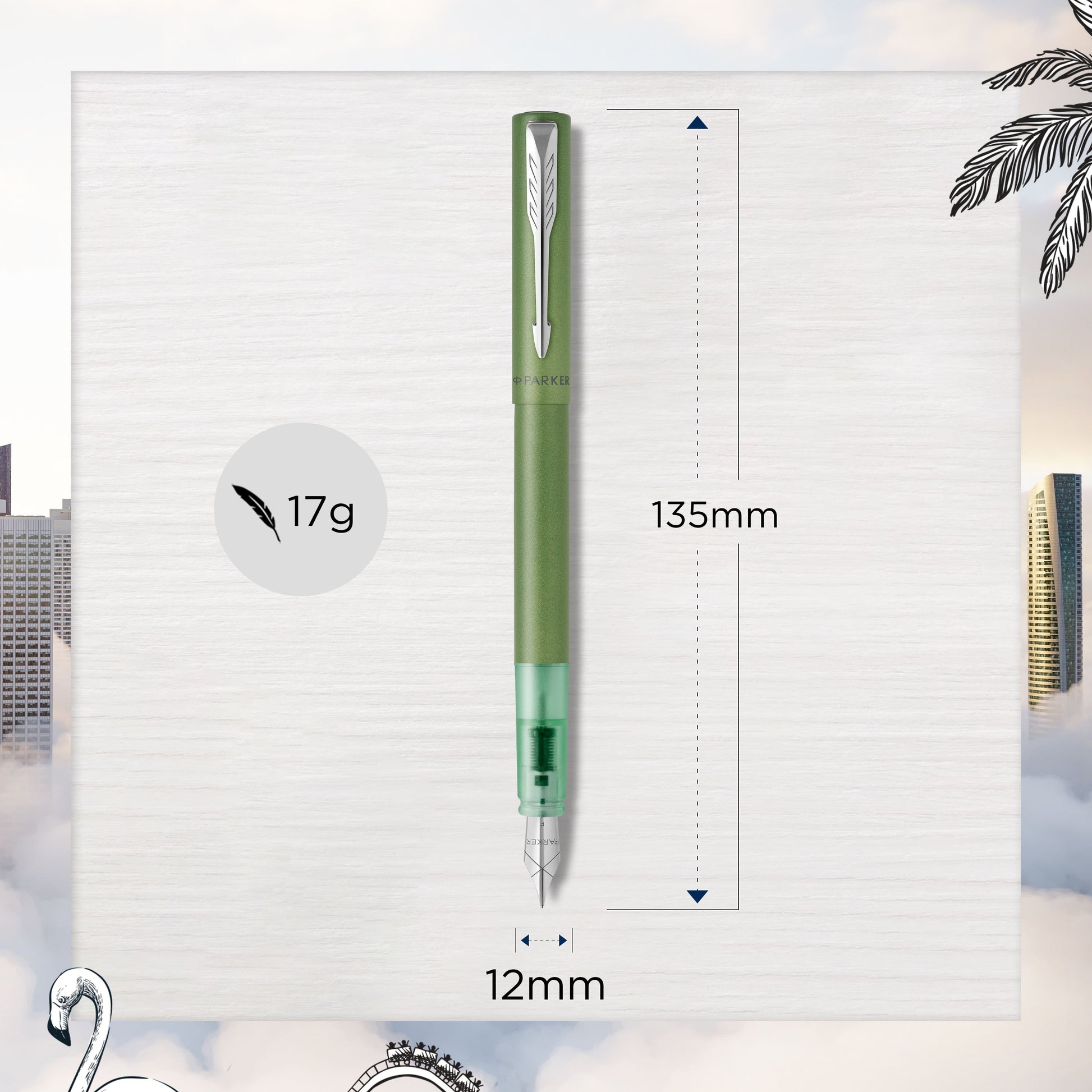 Parker Dolma Kalem Vector XL M Uç Yeşil-6
