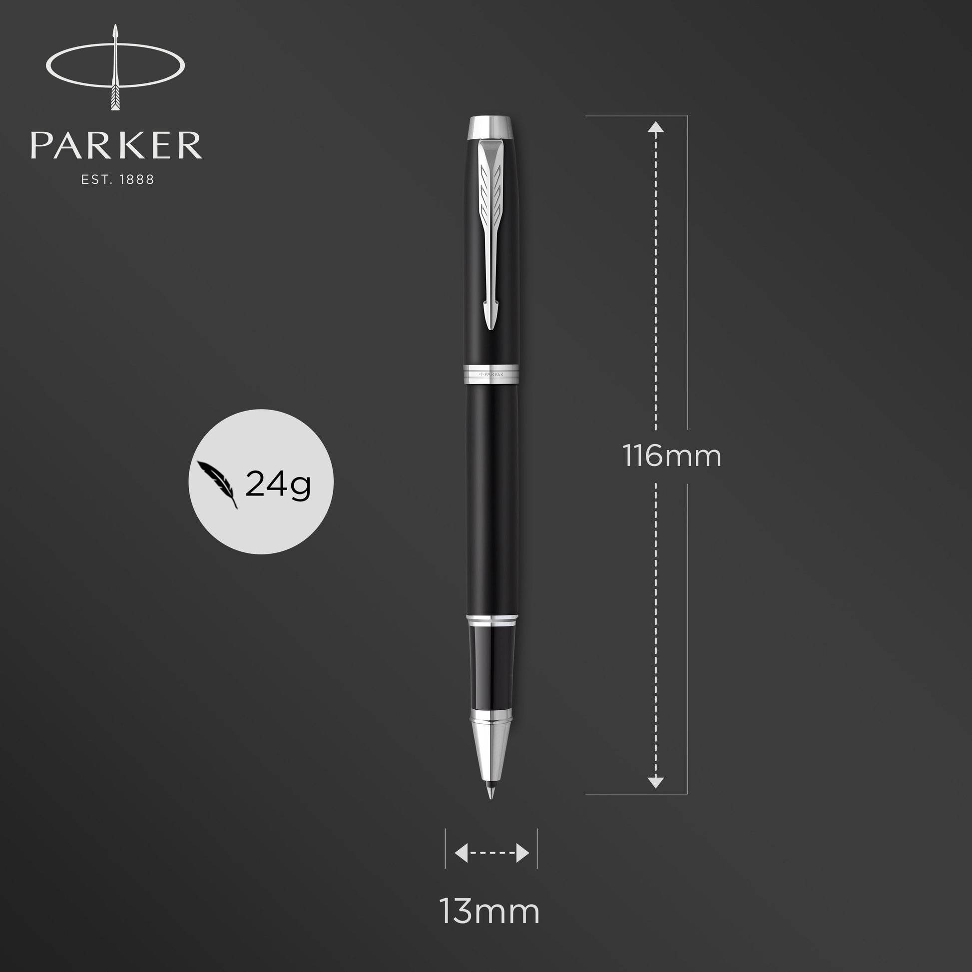 Parker Roller Kalem Mat Siyah Ct-5