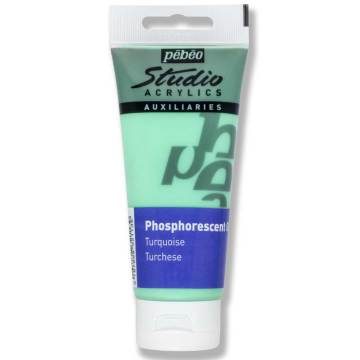 Pebeo Studio Akrilik Boya 100 Ml Phosphorescent Gel Turquoise-1