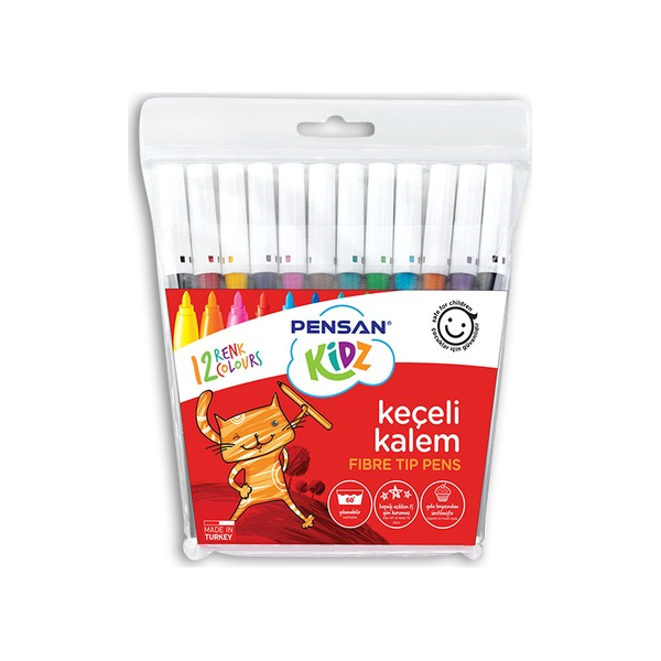 Pensan Keçeli Boya Kalemi Kidz 12 Renk-1