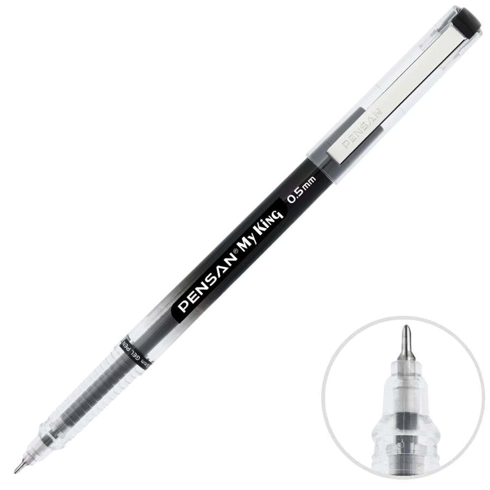 Pensan Tükenmez Kalem My-King Jel Metal Klips 0.5 MM Siyah-1
